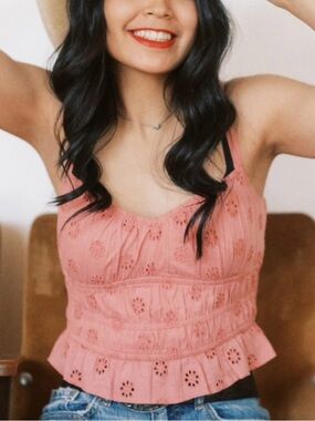 Hollister eyelet 100% cotton tank
